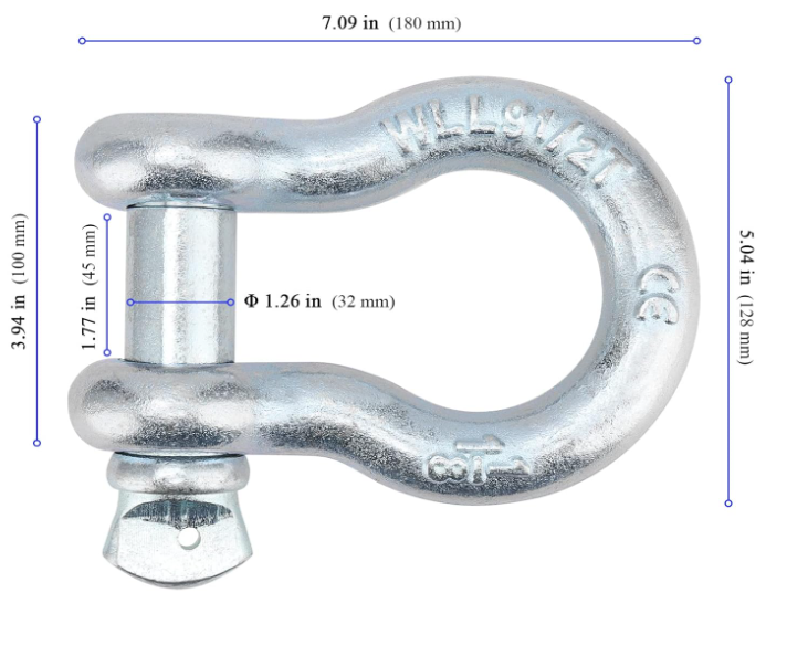 KEILEOHO 2 Pack 1 Inch D Ring Shackles - Image 2